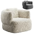 Cozy Plush Single Sofa With Soft Beige And Gray Upholstery Design