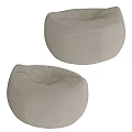 Soft Beige Round Fabric Bean Bag Chair For Comfortable Cozy Living Room Seating