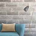 Gray Textured Brick Wall Ideal For Modern Interior Decor And Design 3d model
