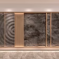 Modern Elegant Background Wall Design With Textured Panels And Wooden Frames 3d model