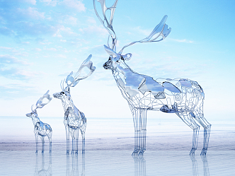 Modern Sculpture Deer Sculpture 3d model