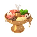 Hot pot Chinese traditional food 3d model