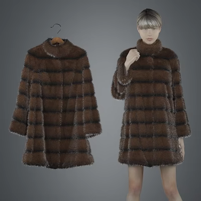 Modern Fur Clothes 3d model