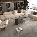 Sofa Coffee Table Combination Sofa Coffee Table Multi-person Sofa Living Room 3d model