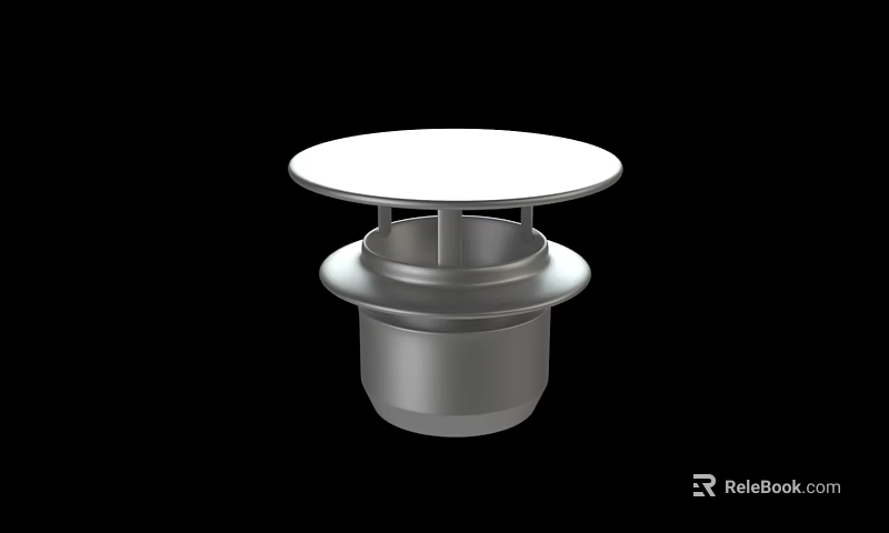 Silver Metal Base With White Circular Top And Stacked Design Structure 3d model 
