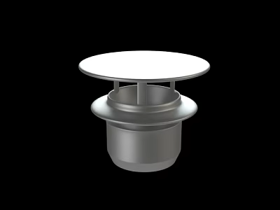 Silver Metal Base With White Circular Top And Stacked Design Structure 3d model