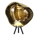 Contemporary Amber Glass Floor Lamp With Tripod Base And Multiple Styles