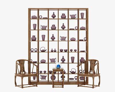 Chinese-style Antique Rack Decoration 3d model