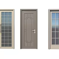 Different Modern Double Doors With Glass Panels And Sleek Design Features 3d model
