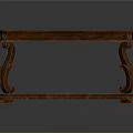 Classic Wooden Console Table Design With Carved Curved Legs And Dark Smooth Top