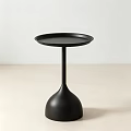 Matte Black Minimalist Round Tray Top Side Coffee Table For Modern Living Room Home Decor