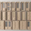 Various Hinged Doors Designs With Glass Panels And Wooden Frames