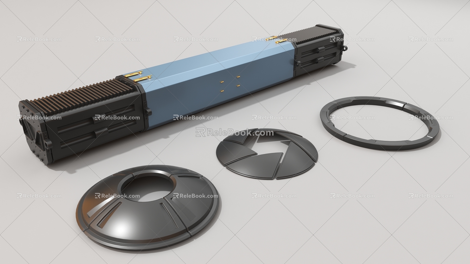 Hard surface machinery high-tech industrial parts 3d model