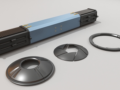 Hard surface machinery high-tech industrial parts 3d model