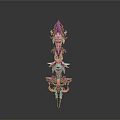 Decorative Fantasy Weapon With Purple Blue Hues And Intricate Ornate Design Elements