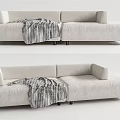 Modern double sofa fabric multi-person sofa 3d model