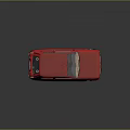 Classic Red Hatchback Car With Black Lower Body And Silver Wheels Transparent Windows