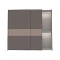 Sleek Modern Wardrobe Design Featuring Two Tone Panels Internal Lighting And Storage Drawers 3d model