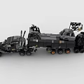 Black Building Block Heavy Duty Mechanical Vehicle With Caterpillar Tracks And Intricate Details