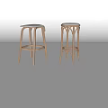 Modern Bar Stool High Pedal 3d model