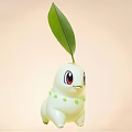 Cute White Doll With Red Eyes Green Beads And Leaf On Head