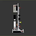 Industrial Storage Cabinet Shelf With Control Panel Pipes Valves And Equipment