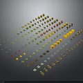 Colorful Scene Components With Various Shapes And Design Elements For Models