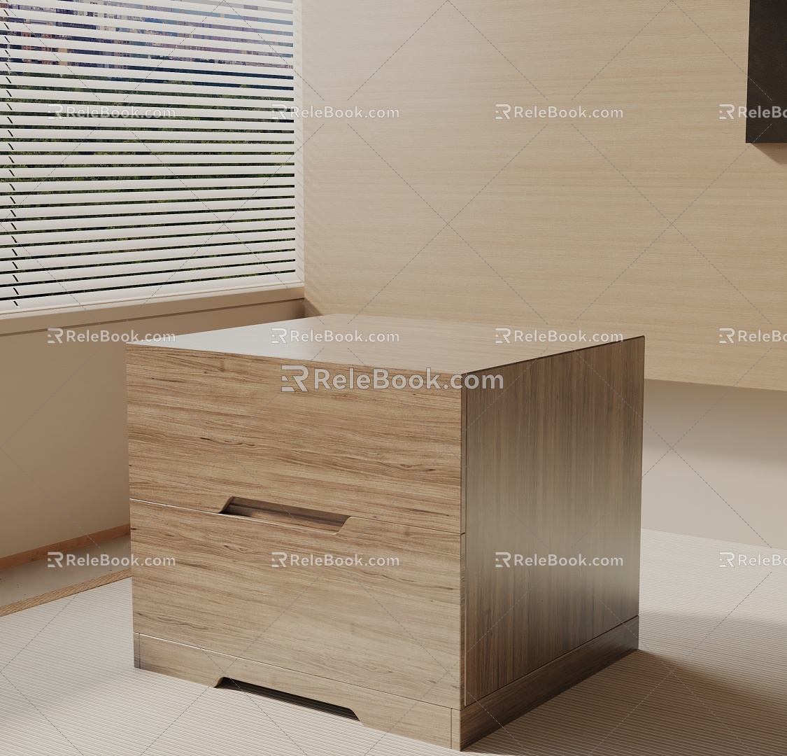 Modern Bedside Cabinet 3d model