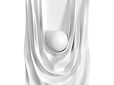 Modern White Wall Decor With Flowing Sculptural Design And Center Sphere 3d model