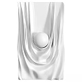 Modern White Wall Decor With Flowing Sculptural Design And Center Sphere