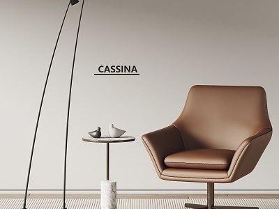 cassina leisure chair floor lamp side table 3d model