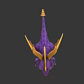Two Purple Cartoon Dragon Figures With Yellow Horns Mane And Red Wings