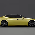 Yellow Sports Car With Black Roof Sleek Design And Alloy Wheels