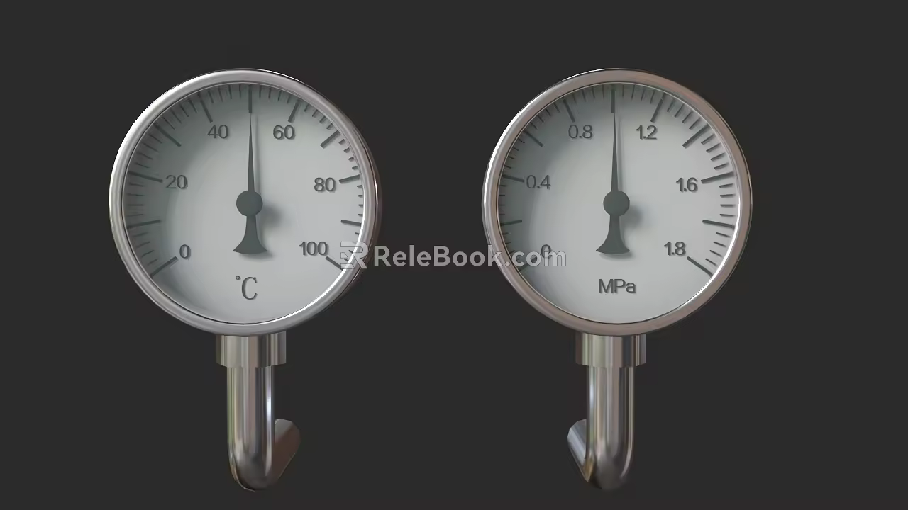Pressure gauge temperature gauge 3d model
