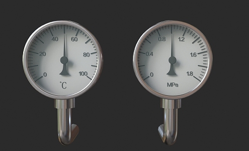 Pressure gauge temperature gauge 3d model