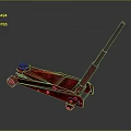 Red Hydraulic Car Jack Equipment With Wheels And Handle For Repair