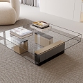 Coffee table glass coffee table living room coffee table 3d model