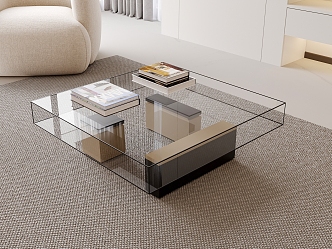 Coffee table glass coffee table living room coffee table 3d model