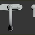 Metal Kitchen Faucet With Main Spout And Side Handle On Black Surface With Reflection