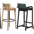 Stylish Modern Bar Stools With Diverse Frame Materials Colors And Backrest Styles 3d model