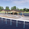 New Chinese Style Pavilion Viewing Platform 3d model