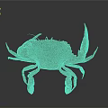 Marine Brown Crab With Large Claws Long Legs And Detailed Exoskeleton