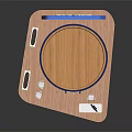 Modern Circular Exhibition Booth With Blue Design Wooden Flooring Green Plants And Display Area