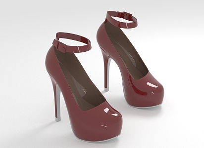 Modern High Heels Platform Stiletto Pumps 3d model