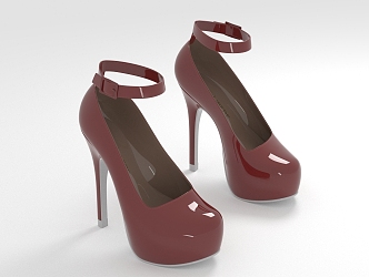 Modern High Heels Platform Stiletto Pumps 3d model