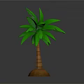 Small Potted Palm Tree With Green Leaves And Brown Trunk For Indoor Decor