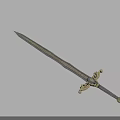 Ornate Decorative Sword With Silver Engraved Blade And Elegant Hilt Design