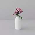 Elegant Pink Roses In White Vase For Modern Home Decor On Gray Background