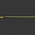 Ancient Decorative Swords With Wooden Handle Green Carved Blade And Black Curved Design