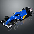 Blue Single Seater Racing Car With Number 12 Streamlined Design And Black Tires